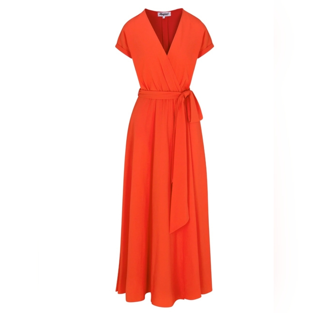 Meghan Fabulous Jasmine Maxi Dress Flame Nwt XL